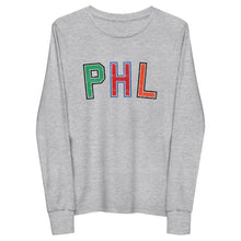 Load image into Gallery viewer, PHL Philadelphia Sports | Youth Long Sleeve Tee