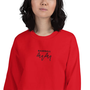 Baseball Mama | Embroidered Crew Neck Sweatshirt