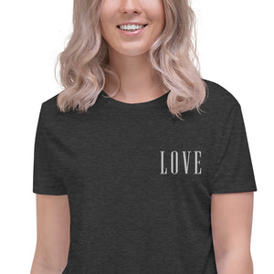 LOVE | Embroidered Crop Tee