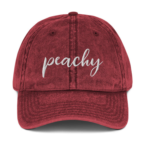 Peachy | Embroidered Vintage Cotton Twill Hat