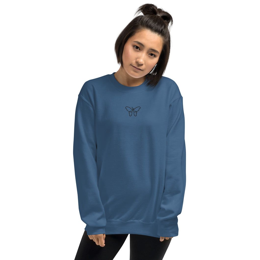 Butterfly | Embroidered Crew Neck Sweatshirt