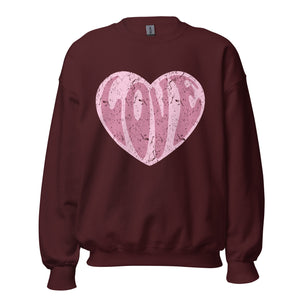 Valentine's Day | Retro Love Heart | Crew Neck Sweatshirt