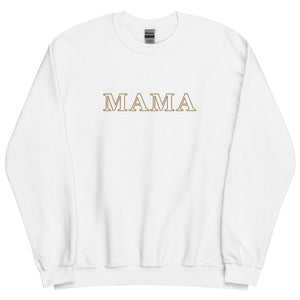 MAMA Gold Outline | Embroidered Crew Neck Sweatshirt