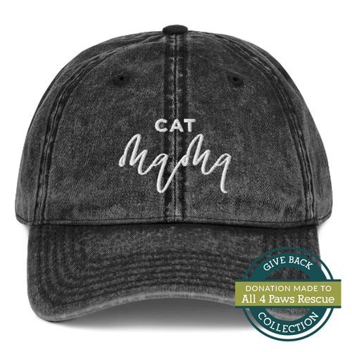 Cat Mama | Embroidered Vintage Cotton Twill Cap