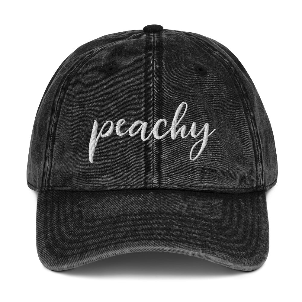 Peachy | Embroidered Vintage Cotton Twill Hat