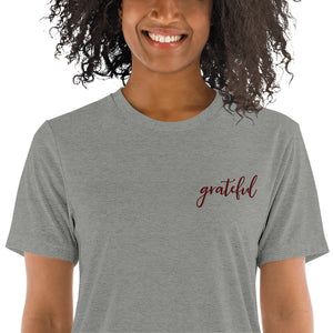 Grateful | Embroidered Tri-blend T-Shirt