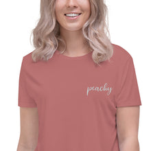 Load image into Gallery viewer, Peachy | Embroidered Crop Tee