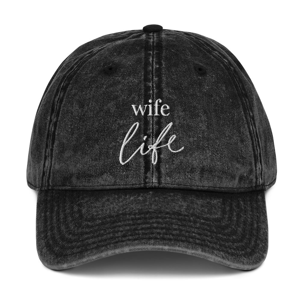 Wife Life | Embroidered Vintage Cotton Twill Cap