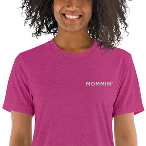 Mommin' | Embroidered Tri-blend T-Shirt