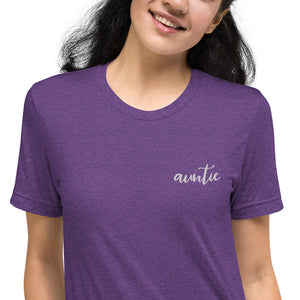Auntie | Embroidered Tri-blend T-Shirt