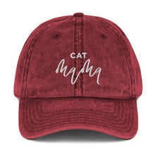 Load image into Gallery viewer, Cat Mama | Embroidered Vintage Cotton Twill Cap