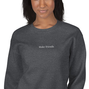 Make friends | Embroidered Crew Neck Sweatshirt