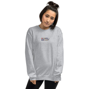 Merry & Bright | Embroidered Crew Neck Sweatshirt